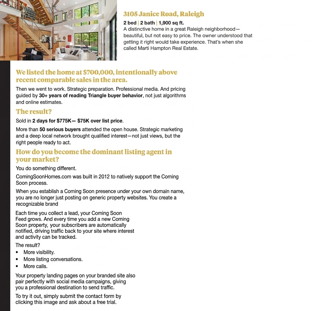 Become the dominant listing agent